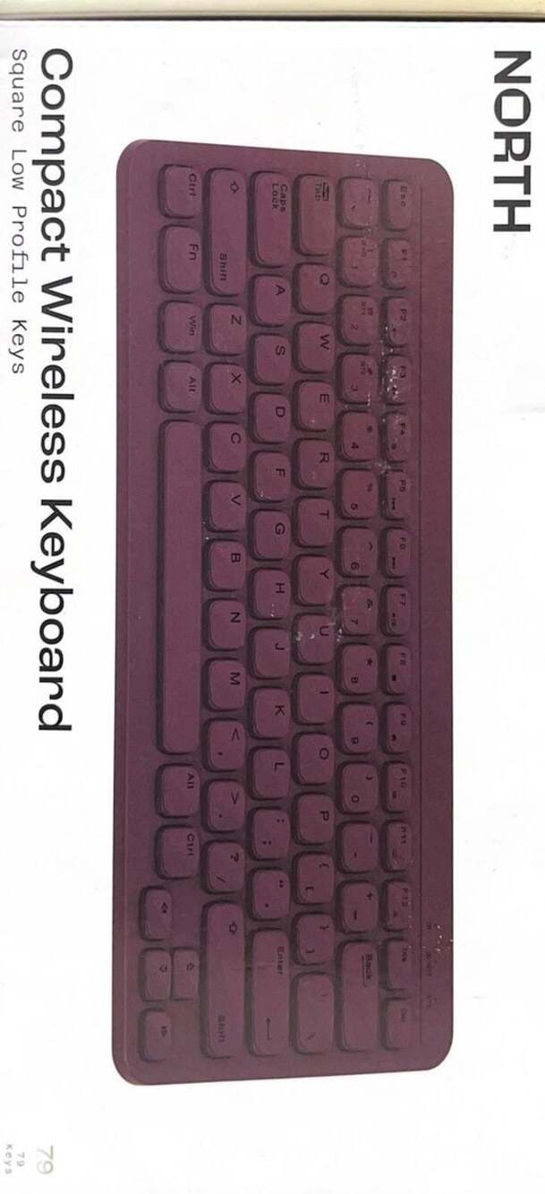 NORTH‎ Compact Square Key Wireless Keyboard - Plum